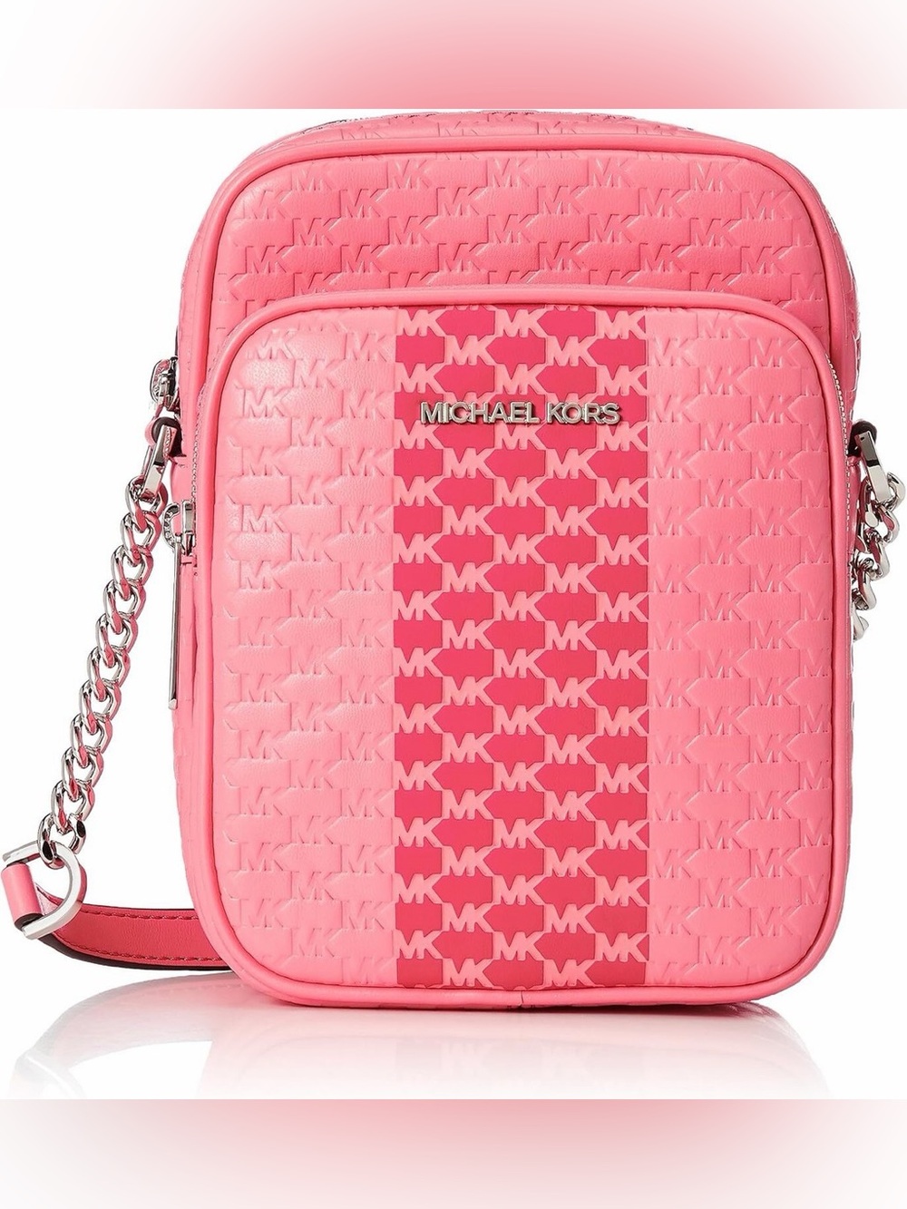 Michael Kors Jet Set Two-Tone Pink Logo Crossbody Bag with crossbody strap EUC